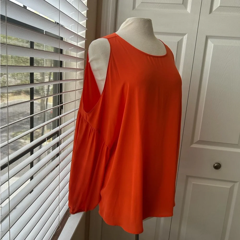 Eloquii Orange Cold Shoulder Blouse – Size 24 - Picture 1 of 6